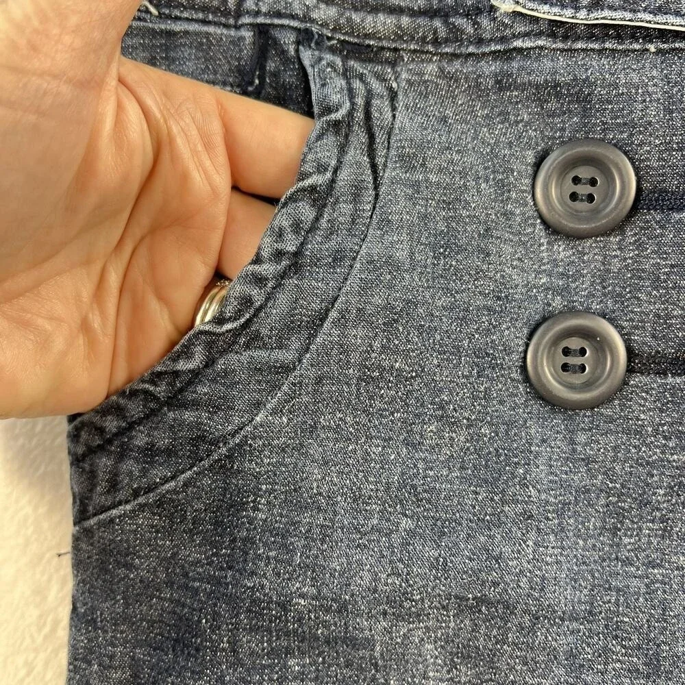 Y2K Zana Di‎ Jrs 9 Bermuda Shorts Low Rise Blue Denim Sailor Long Street Grunge